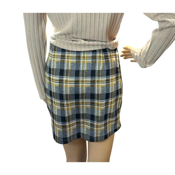 (5 for $25) Urban Outfitters Kinsley Pull-On Mini Skirt In Yellow Plaid - Picture 6 of 8